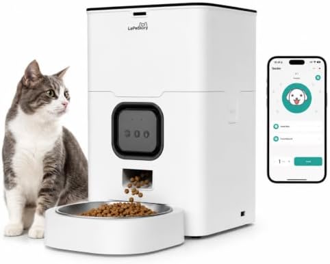 Automatic Cat Feeder with APP: 4L Dry Food Dispenser for Cats
