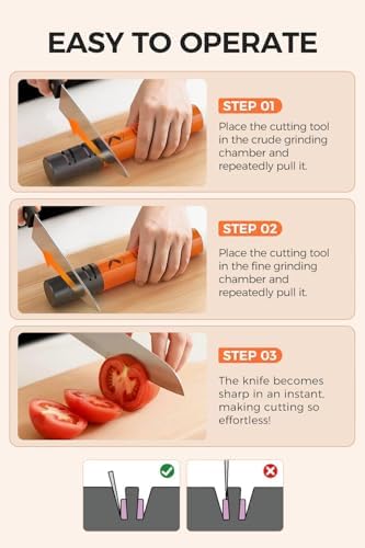 Cordless Electric Knife Sharpener, Rechargeable, 3-Speed, 7000RPM