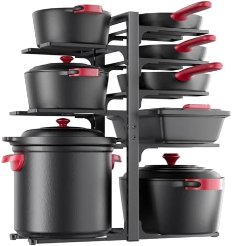 MUDEELA 8-Tier Heavy-duty pan organizers inside cabinet, 20.8" H Black