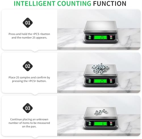 Large Digital Kitchen Scale40kg Stainless Stee with 6 Unit Tare PCS Funtion