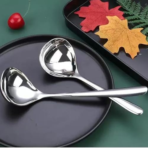 4 Pcs Small Ladle Sauce Ladle SUS 304 Stainless Steel Small Serving Ladles Gravy Soup Spoon Ladles 8-Inch (Silver)