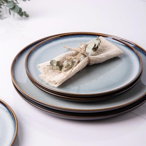 LERATIO Ceramic Plate Set of 6,8.5 Inch Reactive Glaze Salad Plates