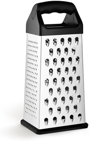 Kaishun 9IN Cheese Grater, 4-Sided Box Grater for Cheese, Vegetable & Fruit