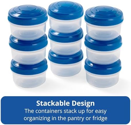 Rubbermaid Pack & Go 130 mL Mini Bites Containers, 9-Pack with Secure Lids and Stackable Design