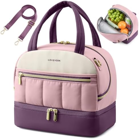 LOVEVOOK Insulated Lunch Bag for Women Men, Cute Fit and Fresh Lunch Box