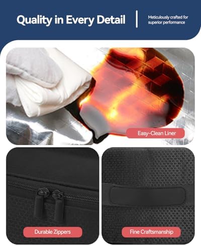 Gloppie Small Lunch Bag, Insulated Lunch Box for Adults & Kids, Black.