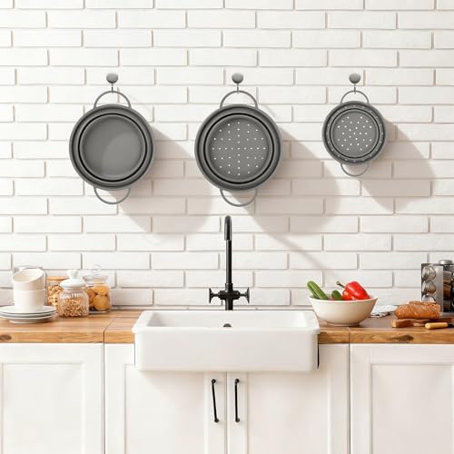 3 Pack Collapsible Colander with Strainer Bowl Set,Grey