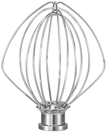 K45WW Dishwasher Safe Whisk Attachment Fits 4.5 Quart and 5 QT KitchenAid Tilt-Head Stand Mixer Stainless Steel 6 Wires Whip for Egg Heavy Cream Beater, Cakes Mayonnaise