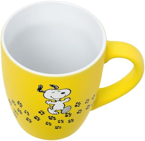Silver Buffalo Peanuts Snoopy Paw Print Trail, Ceramic Mug, 25oz