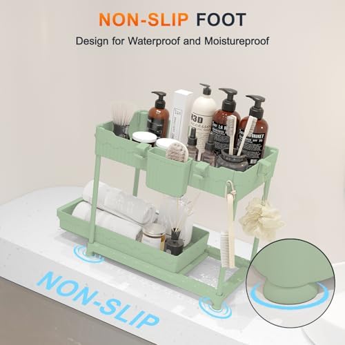 Sevenblue 4-Pack 2-Tier Under Sink Organizer with Pull Out Drawers