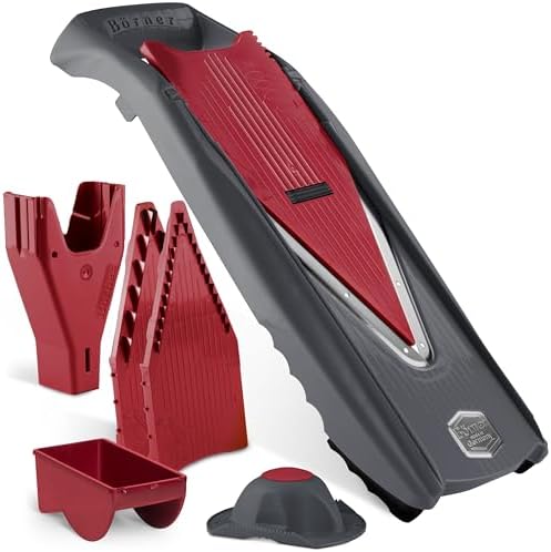 Börner by Reston Lloyd Mandoline Slicer Vital (Starter Set) • V-Slicer with 10 Cutting Styles & Safety Food Holder • Adjustable Kitchen Slicer & Dressing Function