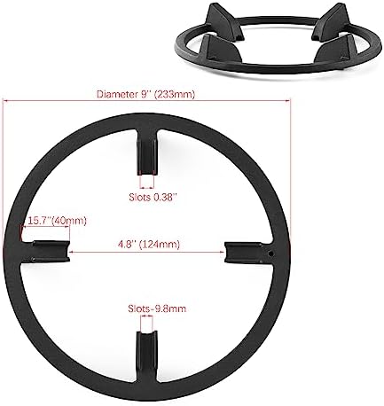 Charbrofire Wok Ring, Replacement Parts Cast Iron Wok Support Ring for Gas Stove Burner Grate Samsung, GE, Kitchenaid, LG, Whirlpool, Frigidaire, Kenmore Etc Gas Stove Stand Rack Accessories