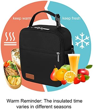 Lunch Box for Men & Women Durable Lunch Bag for Work & Adults Reusable Insulated Small Lunchbox Black