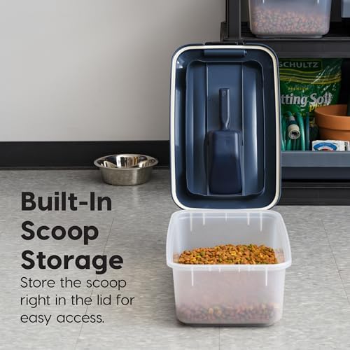 IRIS USA Dog Food Storage Container, 2-Pack, Up to 14 lbs, Navy
