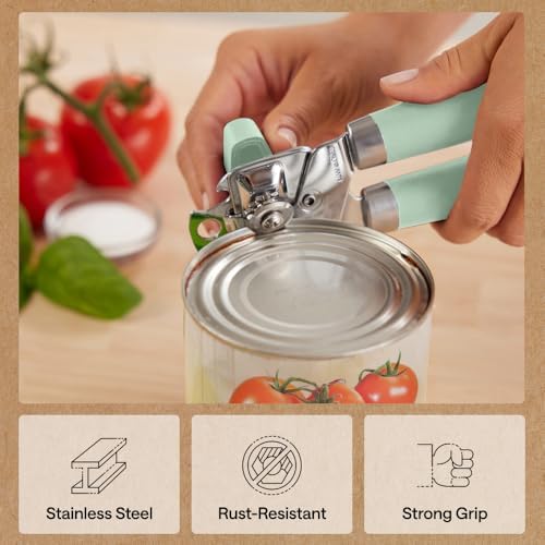 GORILLA GRIP Upgraded Model Stainless Steel Manual Can Opener, Mint