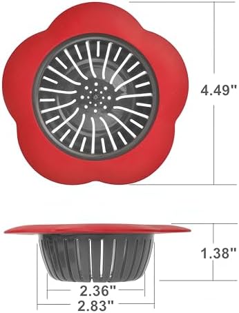 Silicone Sink Drain Strainer, 4 Pack