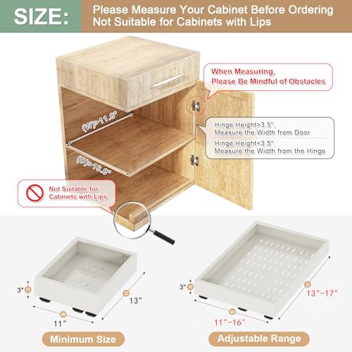 Fokyfok 2Pc Pull out Cabinet Organizer,11"-16"W,13"-17"D,Expandable