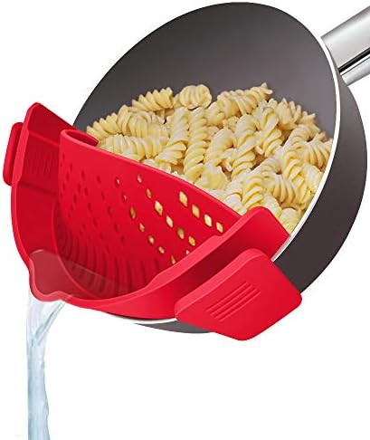 YEVIOR Clip on Strainer for Pots Pan Pasta,Silicone Food Pan Strainer