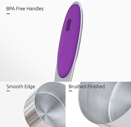 U-Taste 10 Piece Measuring Cups and Spoons Set in 18/8 Stainless Steel (Purple)