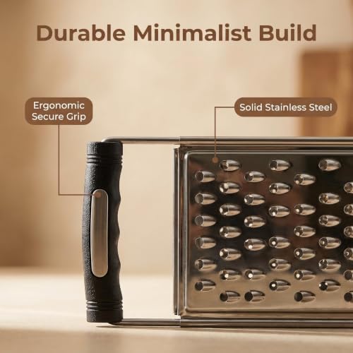 NACOLUS Classic Stainless Steel Cheese Grater with Handle, Coarse Shredder