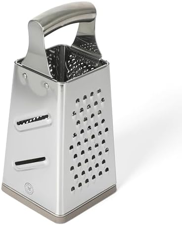 Martha Stewart Sprucedale 9.5-Inch Stainless Steel 4-Sided Box Grater – Durable Kitchen Cheese and Food Grater with Multiple Grating Surfaces (Pack of 8)