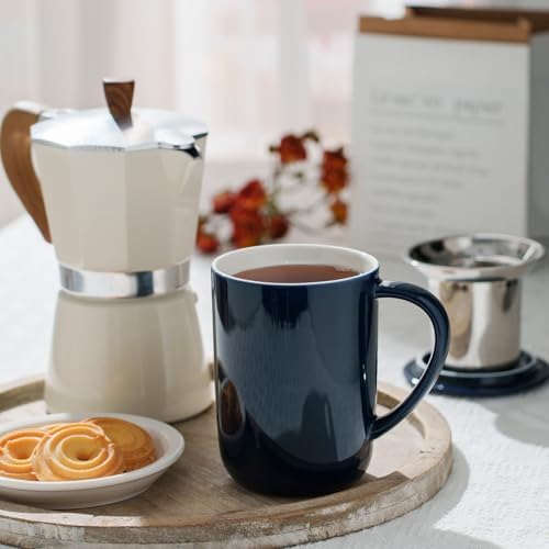 CEEFU 16oz Porcelain Tea Mug with Infuser, Lid and Coaster
