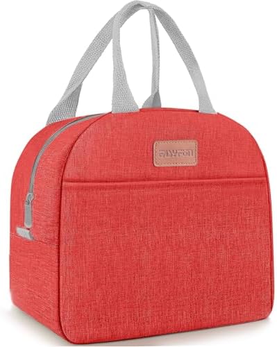 Lunch Bag for Women & Men Adult Insulated Lunch Box, Small Leakproof Cooler Food Lunch Containers Reusable High Capacity Lunch Tote Bags for Work, Travel, Outdoor (Red)