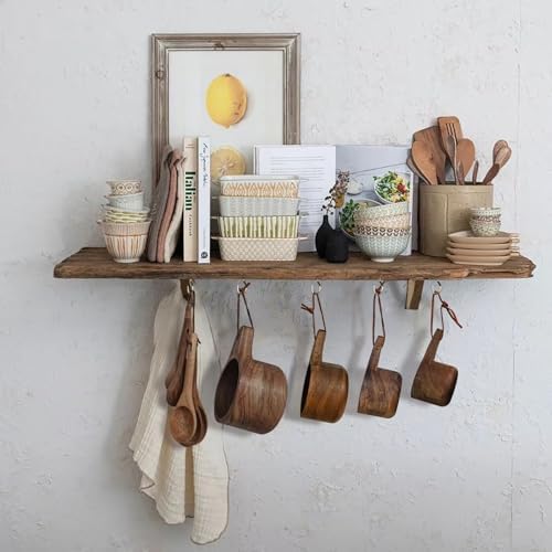 10 Piece Measuring Cups and Spoons Set, Handcrafted Acacia Wood