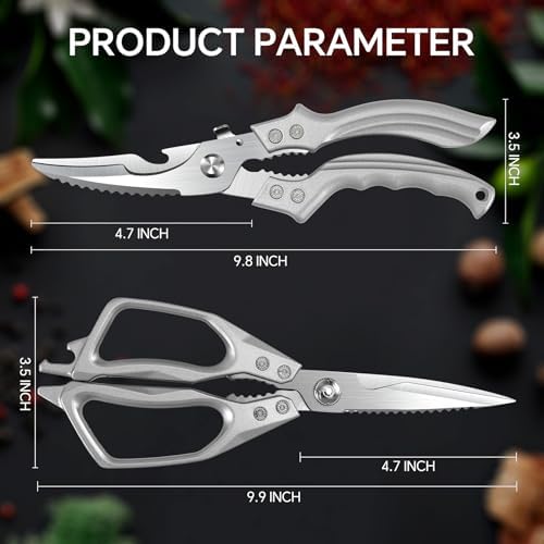 2PCS Kitchen Shears Set Multi-Purpose Kitchen Scissors for Food Heavy Duty