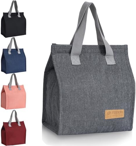 Lunch Bag for Women/Men,Waterproof Reusable Portable Lunch Tote,Lunch Box Bag.Thermal Cooler Bag Ideal for Work/Party/l/Travel/Picnic (Light Gray)