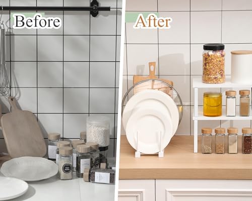 4 Pcs Kitchen Organizer Accessories Set for Cabinet, White, 11.8 x 7.9''