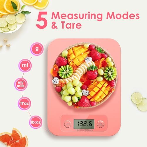 URAMAZ Smart Food Scale with Nutritional Calculator, Digital Kitchen Scale with Bluetooth App for Weight Loss, Food Weight Scale for Diet, Keto, Macro, Calories Counting, Tracking, 11lb