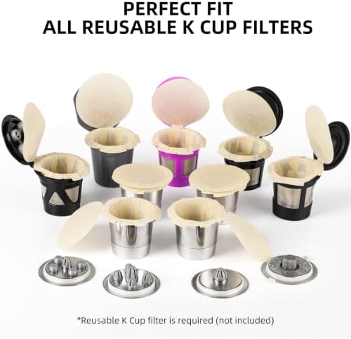 Fanativita 300ct K Cup Coffee Filters with Genius Lid, Unbleached