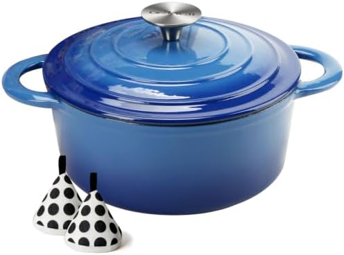 5 QT Enameled Cast Iron Dutch Oven with Self-Basting Lid