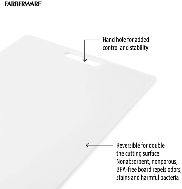 Farberware 12 x 18 Inch Reversible Plastic Cutting Board