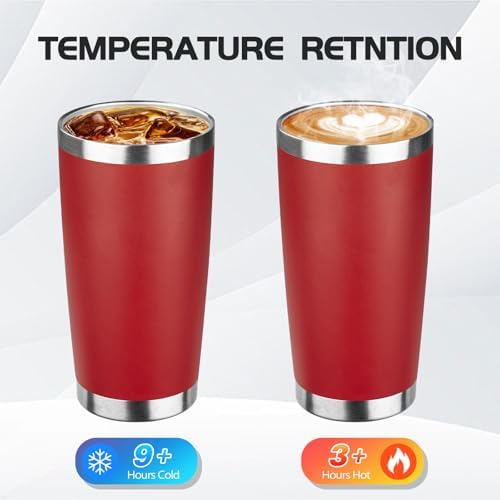 StarSpeed 20oz Stainless Steel Travel Coffee Tumbler,Wine Red