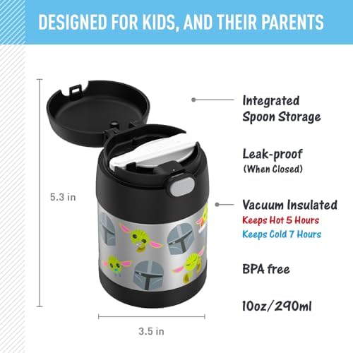 THERMOS FUNTAINER Kids Food Jar with Spoon, 10oz, Mandalorian