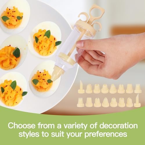 90 Deviled Egg Containers with Lid (Set 3),Plastic Easter Deviled Egg Tray Carrier with Handl Injector Piping Tool,Clear Storage Deviled Egg Platter Holder for Refrigerator Party Picnic Party Events