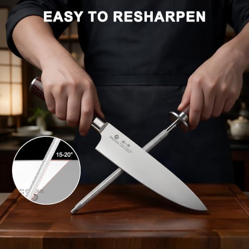 imarku 18-Piece Gyutou High-Carbon Stainless Steel Knife Set with Block
