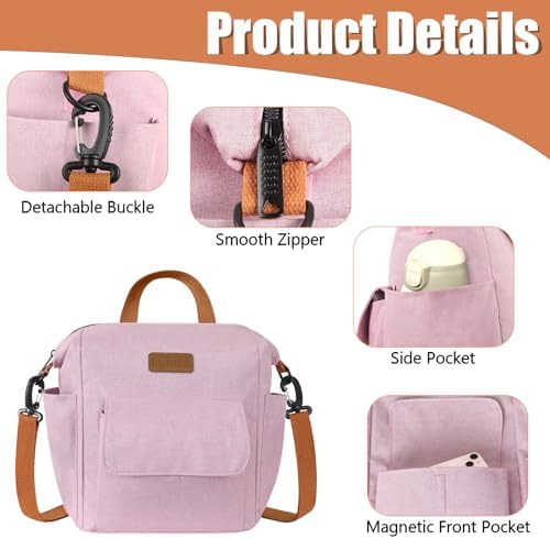 Joymee Insulated Lunch Bag For Women Reusable Leakproof - Pink