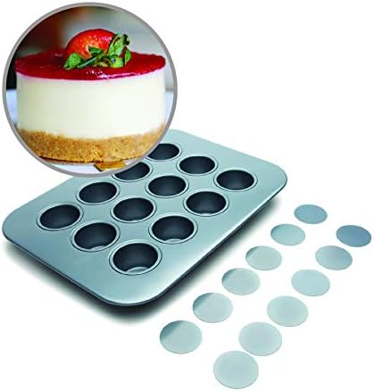 Fox Run Mini Cheesecake Pan with Removable Bottoms, Non-Stick, 10.5 x 14 x 1.5 inches