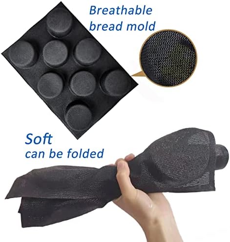 Dioycli Hamburger Bun Pan Silicone Muffin Pans for Baking, 8-Cavity