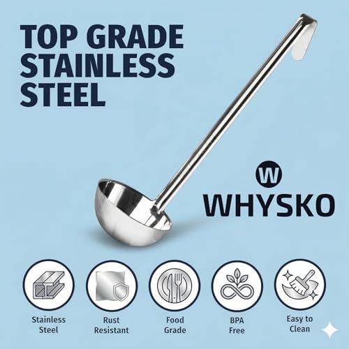 3-Pack Stainless Steel Soup Ladles, 4 oz Heat Resistant Serving Spoons