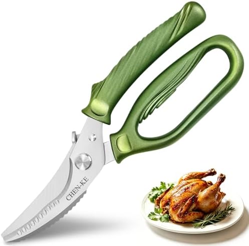 CHEN-KE Rust Resistant Heavy Duty Multipurpose Kitchen Shears-Green