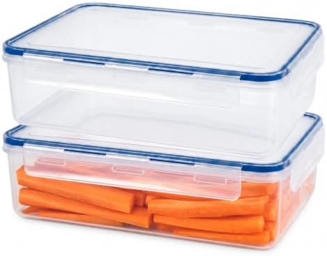 Tribello 140 oz Large Airtight Food Storage Containers with SnapTight Lids – Clear, Stackable, BPA-Free Meal Prep Containers for Kitchen, Freezer & Pantry – 2-Pack