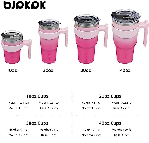 BJPKPK 10 oz Mini Tumbler with Lid, Straw & Handle, Insulated Steel Cup