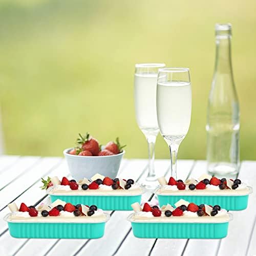 LNYZQUS Mini Cake Loaf Pans with Lids 100 Pack, 6.8oz Small Baking Tins