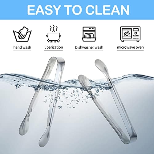 18PCS Mini Tongs for Appetizers, 5Inch Serving Tongs, Ice Tong Appetizer Tong, Small Tongs for Serving Food, Kitchen Utensils for Sugar Cubes, Coffee, Charcuterie Board (Silver-18pcs)