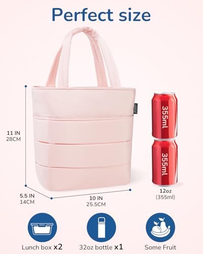 Aosbos Lunch Tote Bag,Insulated Lunch Bag For Women,Work,Office