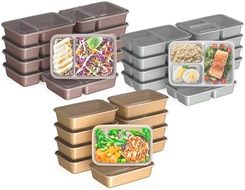Bentgo Prep Meal Prep Kit, 1, 2 & 3-Compartment Containers, 60 Piece Set